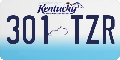 KY license plate 301TZR