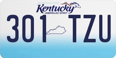 KY license plate 301TZU