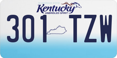 KY license plate 301TZW