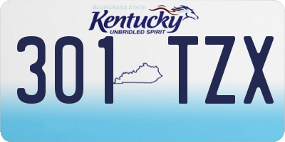 KY license plate 301TZX