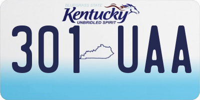 KY license plate 301UAA