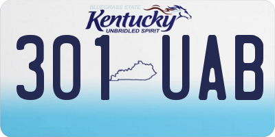 KY license plate 301UAB