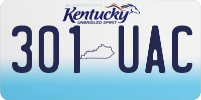 KY license plate 301UAC