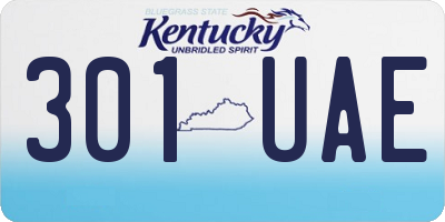 KY license plate 301UAE