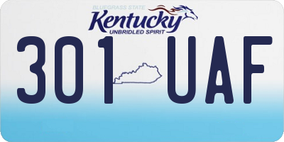 KY license plate 301UAF