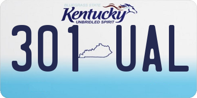 KY license plate 301UAL