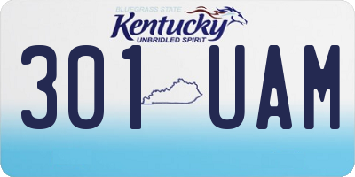 KY license plate 301UAM