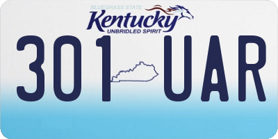 KY license plate 301UAR