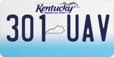 KY license plate 301UAV