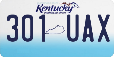 KY license plate 301UAX