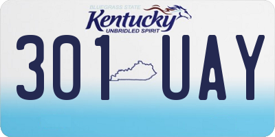 KY license plate 301UAY