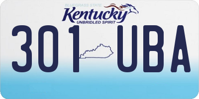 KY license plate 301UBA
