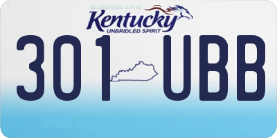 KY license plate 301UBB