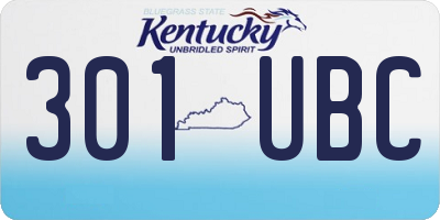 KY license plate 301UBC