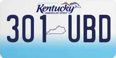 KY license plate 301UBD