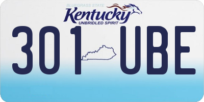 KY license plate 301UBE