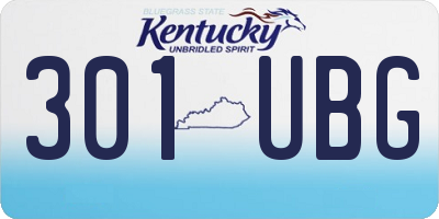 KY license plate 301UBG