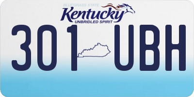 KY license plate 301UBH