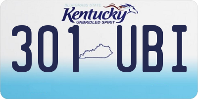 KY license plate 301UBI