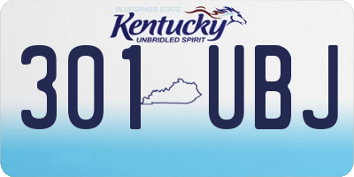 KY license plate 301UBJ