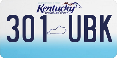 KY license plate 301UBK