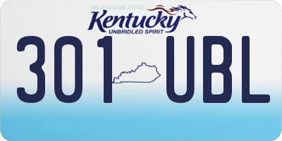 KY license plate 301UBL