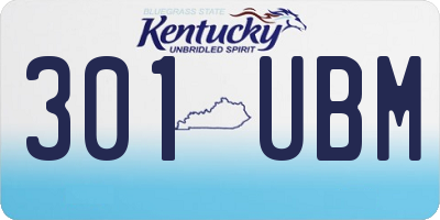KY license plate 301UBM