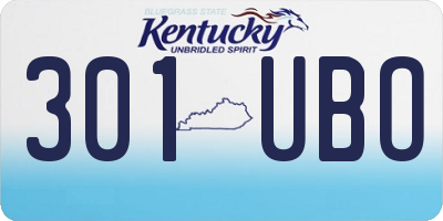 KY license plate 301UBO