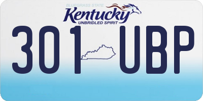 KY license plate 301UBP