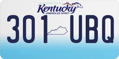 KY license plate 301UBQ