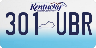 KY license plate 301UBR