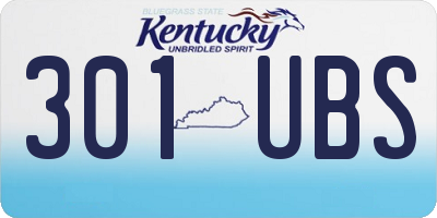 KY license plate 301UBS