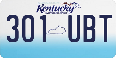 KY license plate 301UBT