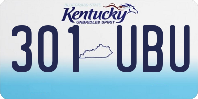 KY license plate 301UBU