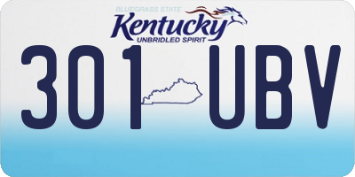 KY license plate 301UBV