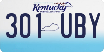 KY license plate 301UBY