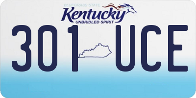 KY license plate 301UCE