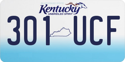 KY license plate 301UCF