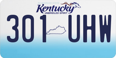 KY license plate 301UHW