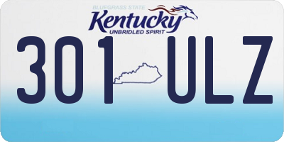 KY license plate 301ULZ