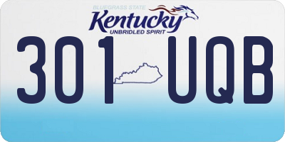 KY license plate 301UQB