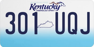 KY license plate 301UQJ