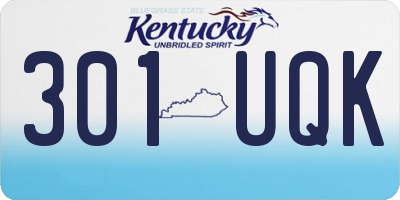 KY license plate 301UQK