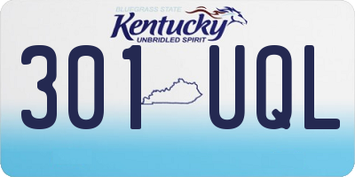 KY license plate 301UQL
