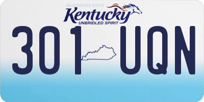 KY license plate 301UQN
