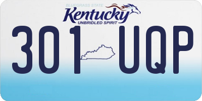 KY license plate 301UQP