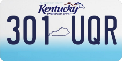 KY license plate 301UQR