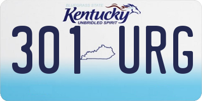 KY license plate 301URG