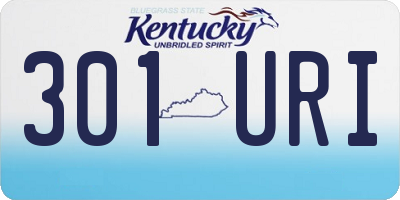 KY license plate 301URI