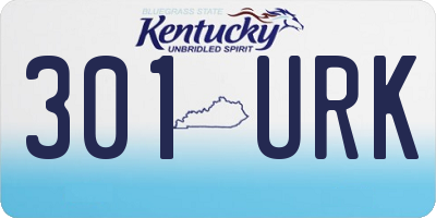 KY license plate 301URK